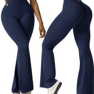 JUST'LOVE Fleece Flared Leggings Push Up Tummy Control High Waist Blue Various